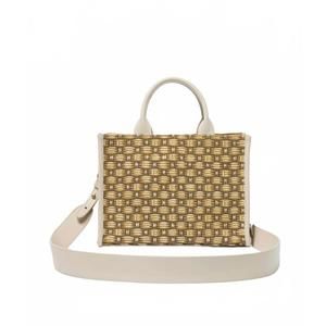NEW INOUI EDITIONS women's caprice bag in cannage khaki